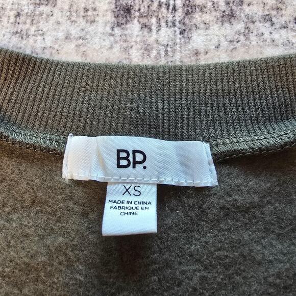 BP Sweater Womens XS Olive Green Cropped V Neck Long Sleeve Pullover Casual XS - Picture 3 of 11